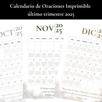 Calendario de oraciones